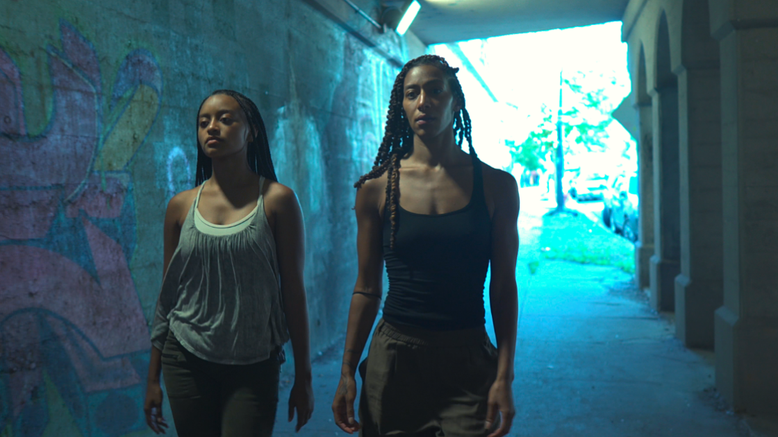 Hubbard Street Dancer Alysia Johnson and choreographer Rena Butler in A Tale of Two by Rena Butler