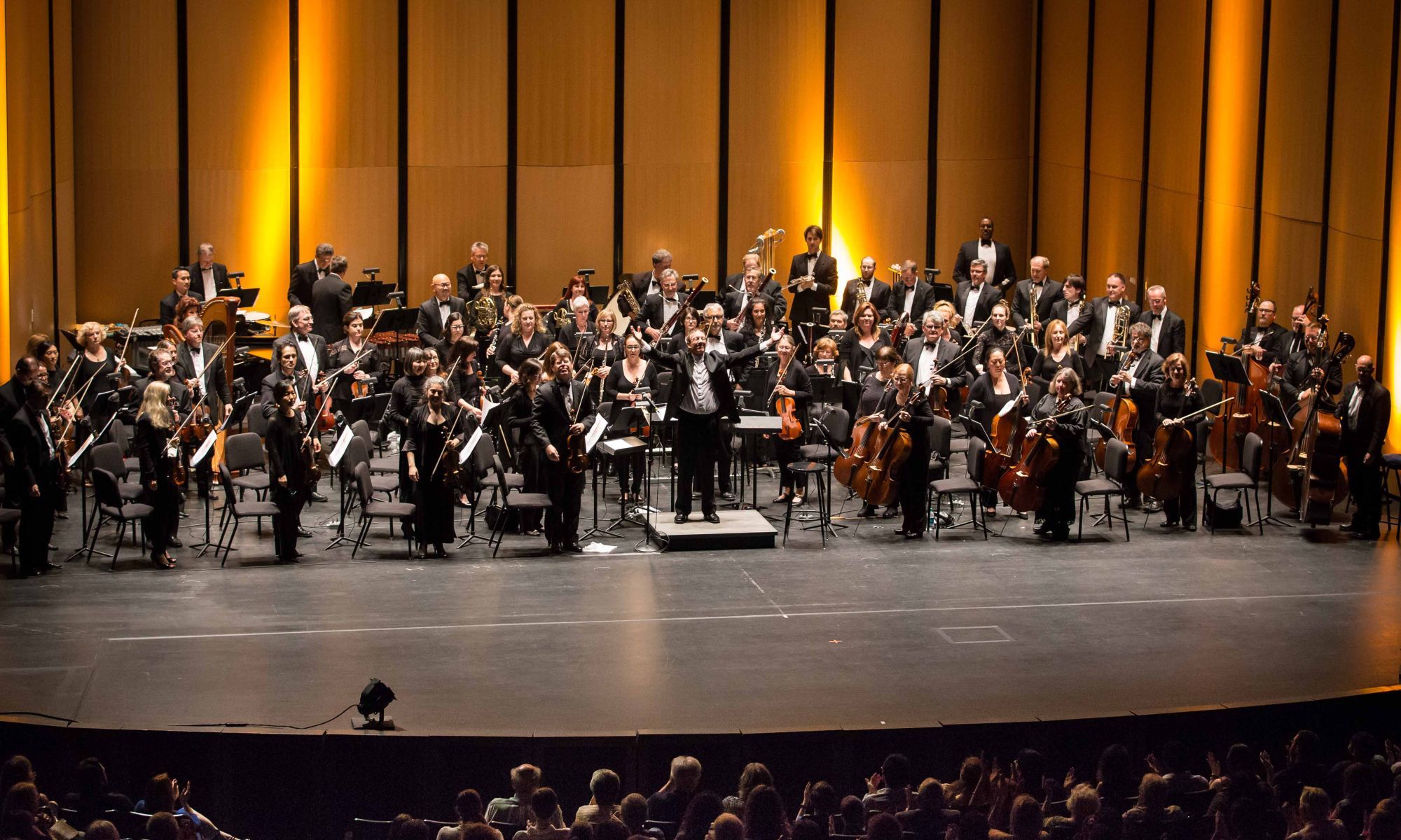 Chicago Philharmonic taking a bow on the Harris Theater stage