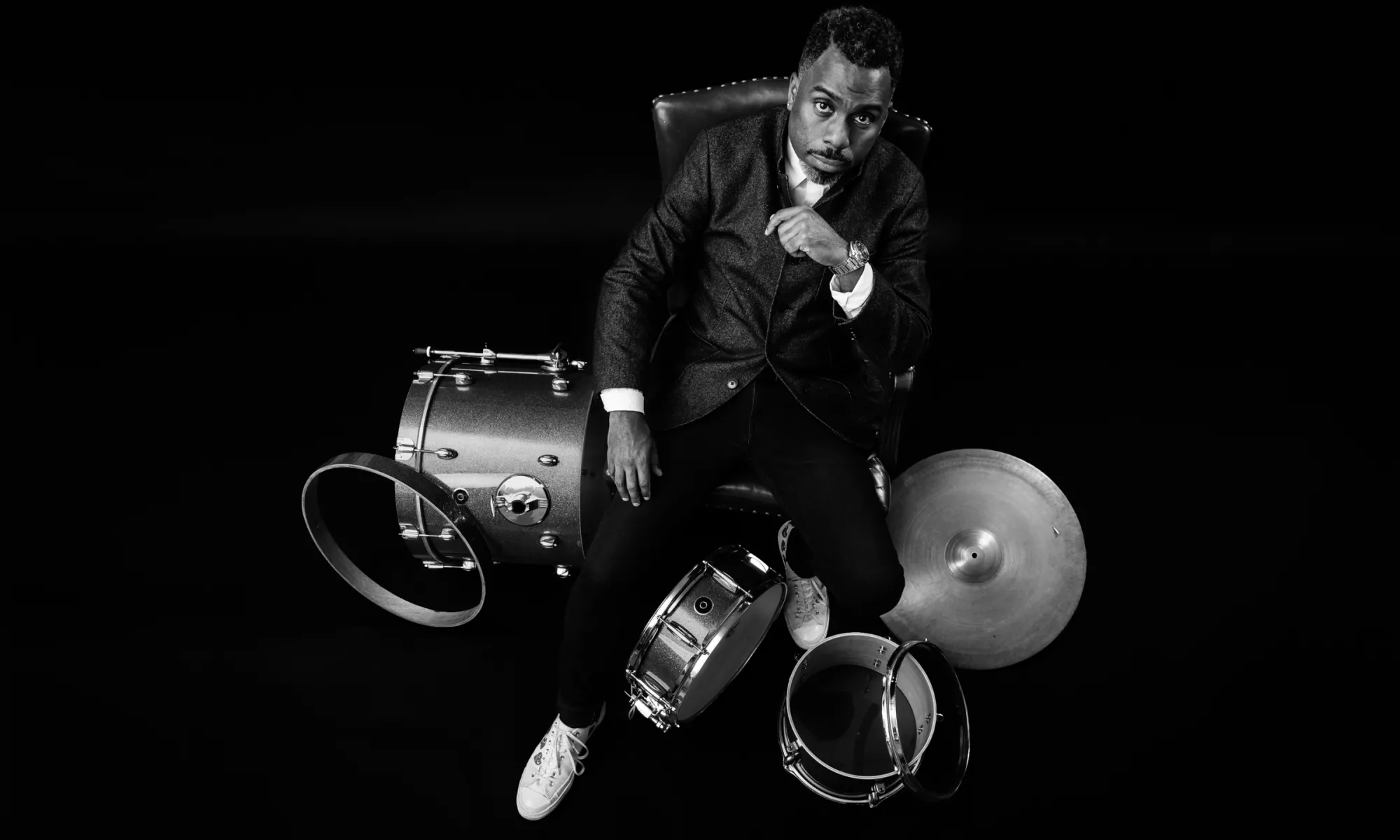 Nate Smith with drum set