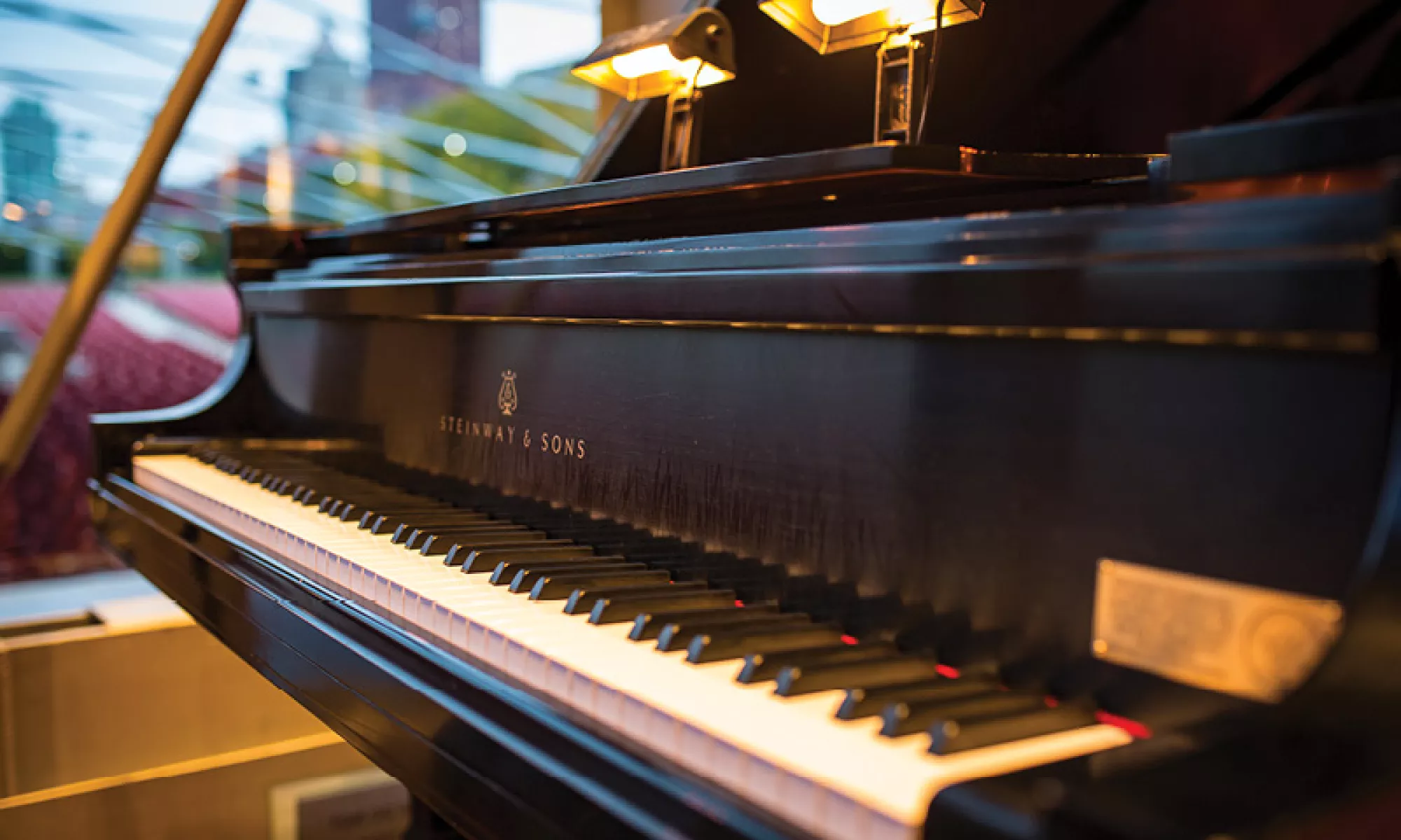 Piano overlooking the Pritzker stage