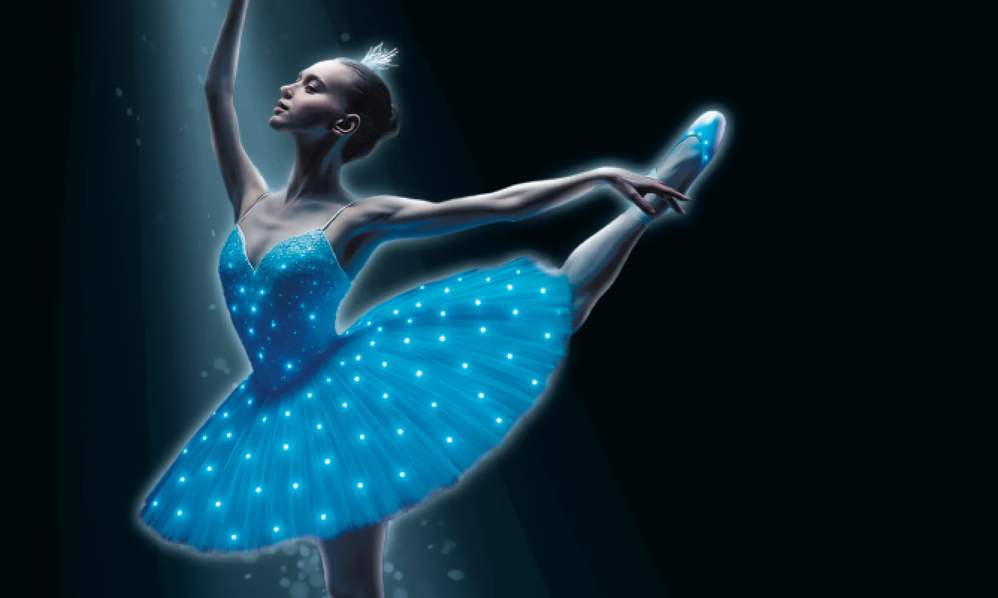 Image of a ballerina with a blue tutu