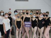 Claire Barrett, of English National Ballet, and Ballet Chicago students after an hour-long masterclass.