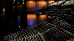 An image of the Harris Theater seats