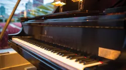Piano overlooking the Pritzker stage