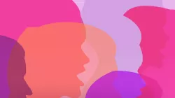 illustration of many people singing together