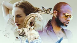 Wendy Whelan (on the left) and Marc Bamuthi Joseph (on the right) with illustrations of sheep, butterflies, and clouds throughout.