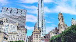 Skyscrapers and buildings.