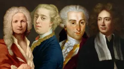 Images of composers Vivaldi, Geminiani, Sammartini, and Corelli