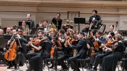 An orchestra performing