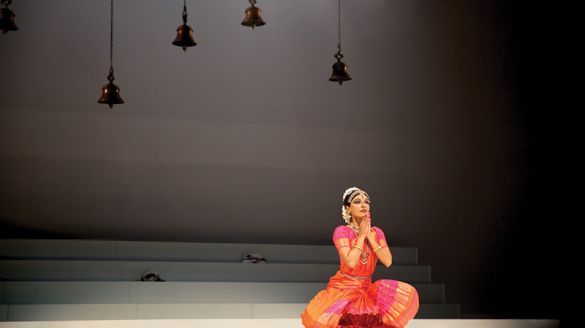 Ragamala Dance Comapany dancer sitting down