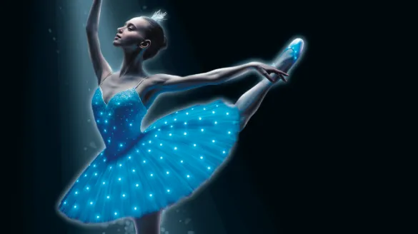 Image of a ballerina with a blue tutu